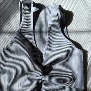 American Eagle Outfitters Blue Ribbed Tank Top